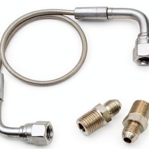Stainless PTFE Hose YUXIVCNE 20in JIC‑4 & 1/4 NTP Adapter-0