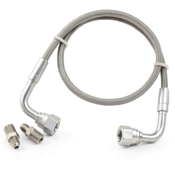 Stainless PTFE Hose YUXIVCNE 20in JIC‑4 & 1/4 NTP Adapter-4