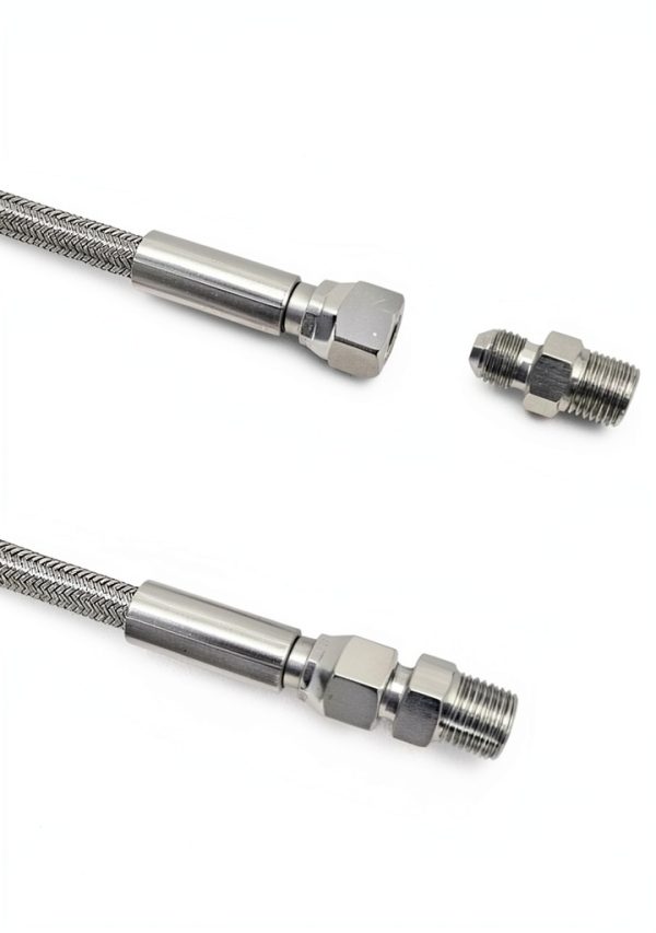 Stainless Steel PTFE Reinforced Hose Fit for ARB 740203, JIC-4 Female or 1/4 NPT Male Adapter, 870 PSI, 40 Inch Length,-40°F-400°F-3