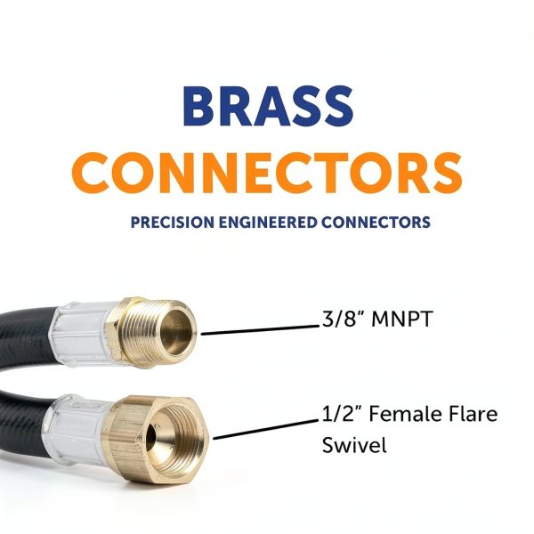 Flame King 96-inch Propane Plastic Hose Assembly 3/8" ID Female Flare-2