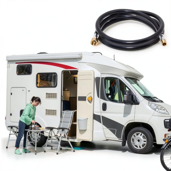Flame King 60‑inch propane hose 3/8" ID with 1/2" Female Flare-3