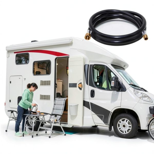 Flame King 96-inch Propane Plastic Hose Assembly 3/8" ID Female Flare-3