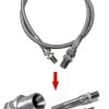 Stainless Steel PTFE Hose JXHONG 40in JIC-4 Female/1/4" NPT Male-2
