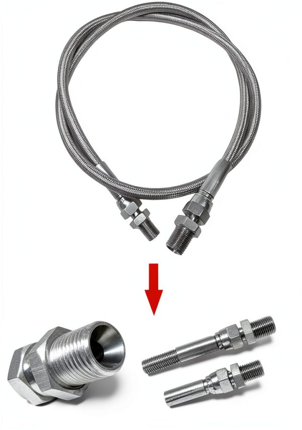 Stainless Steel PTFE Hose JXHONG 40in JIC-4 Female/1/4" NPT Male-2